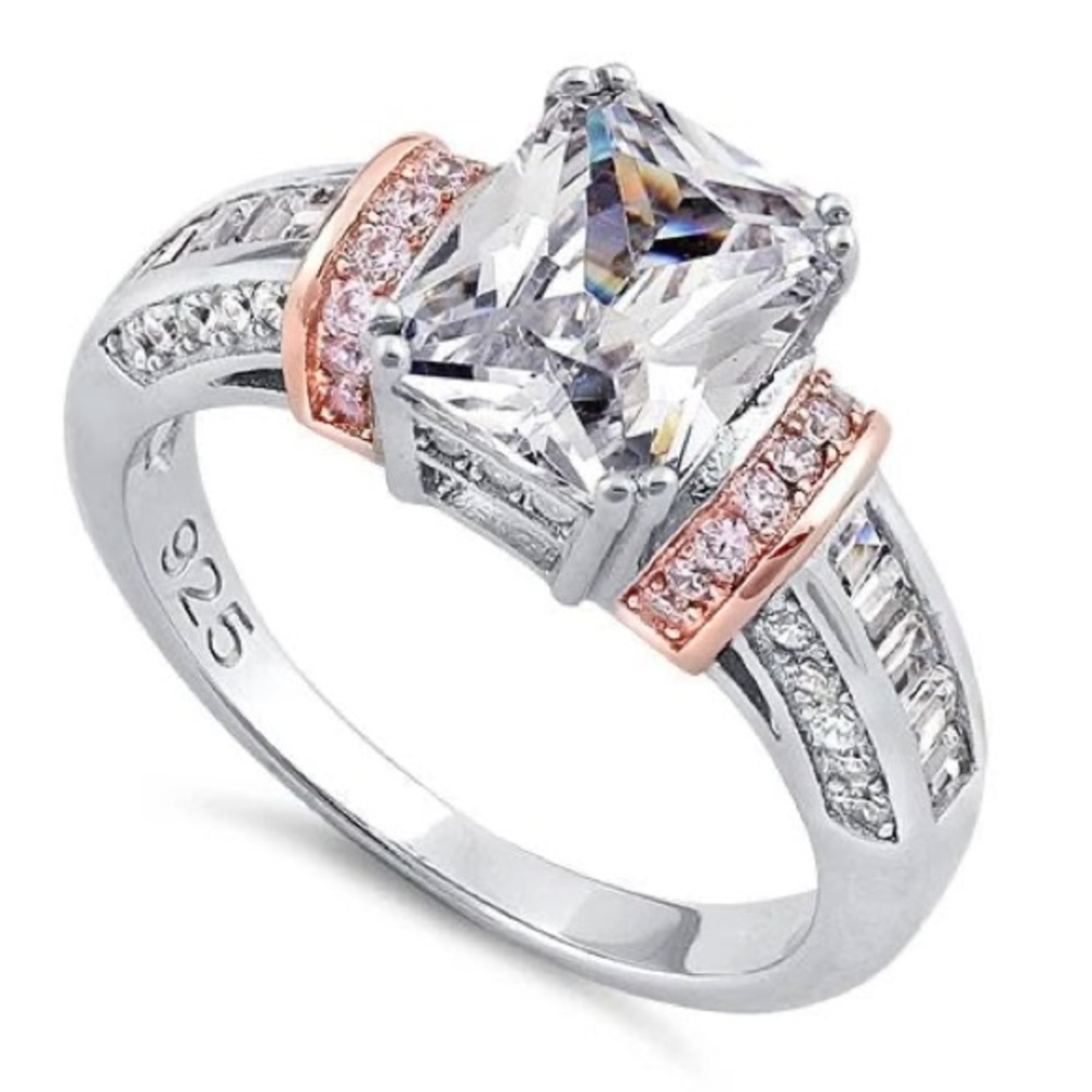Sterling and Rose Gold Ring size 5